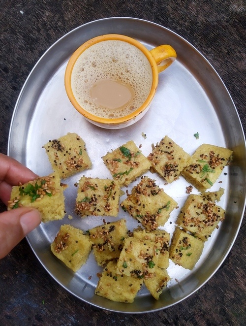 Dhokla made from OGMO Unpolished Foxtail Millet Flour