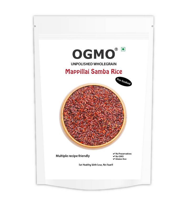 OGMO Foods Unpolished Wholegrain mappillai samba red rice
