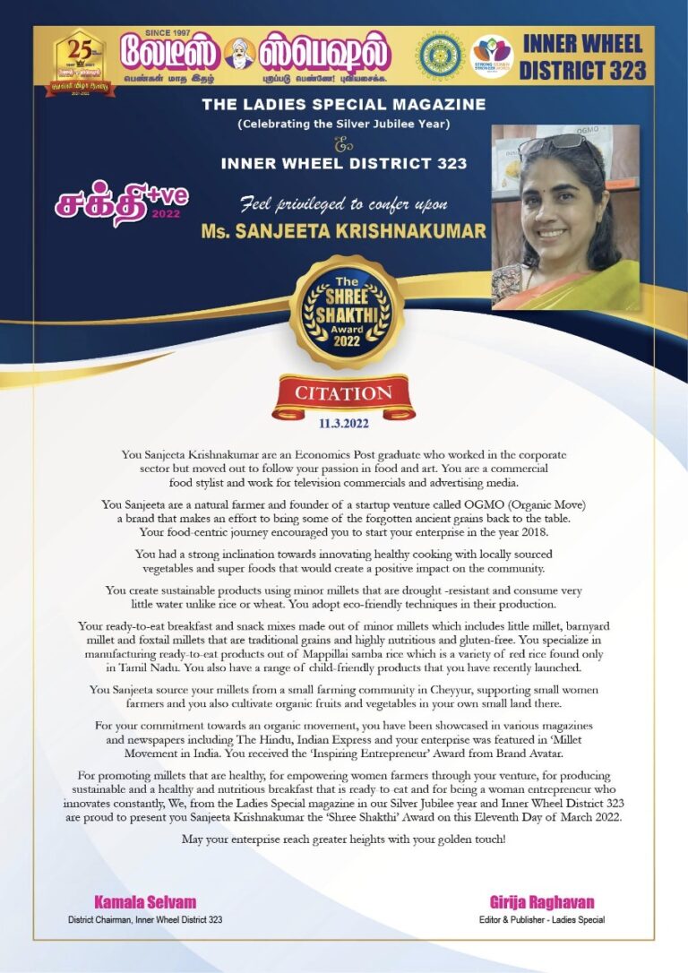 Award from Ladies Special Magazine