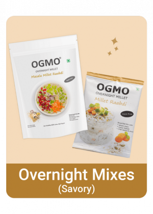 OGMO Overnignt Millet Mix in savory flavour Masala Millet Raabdi, Millet Raabdi